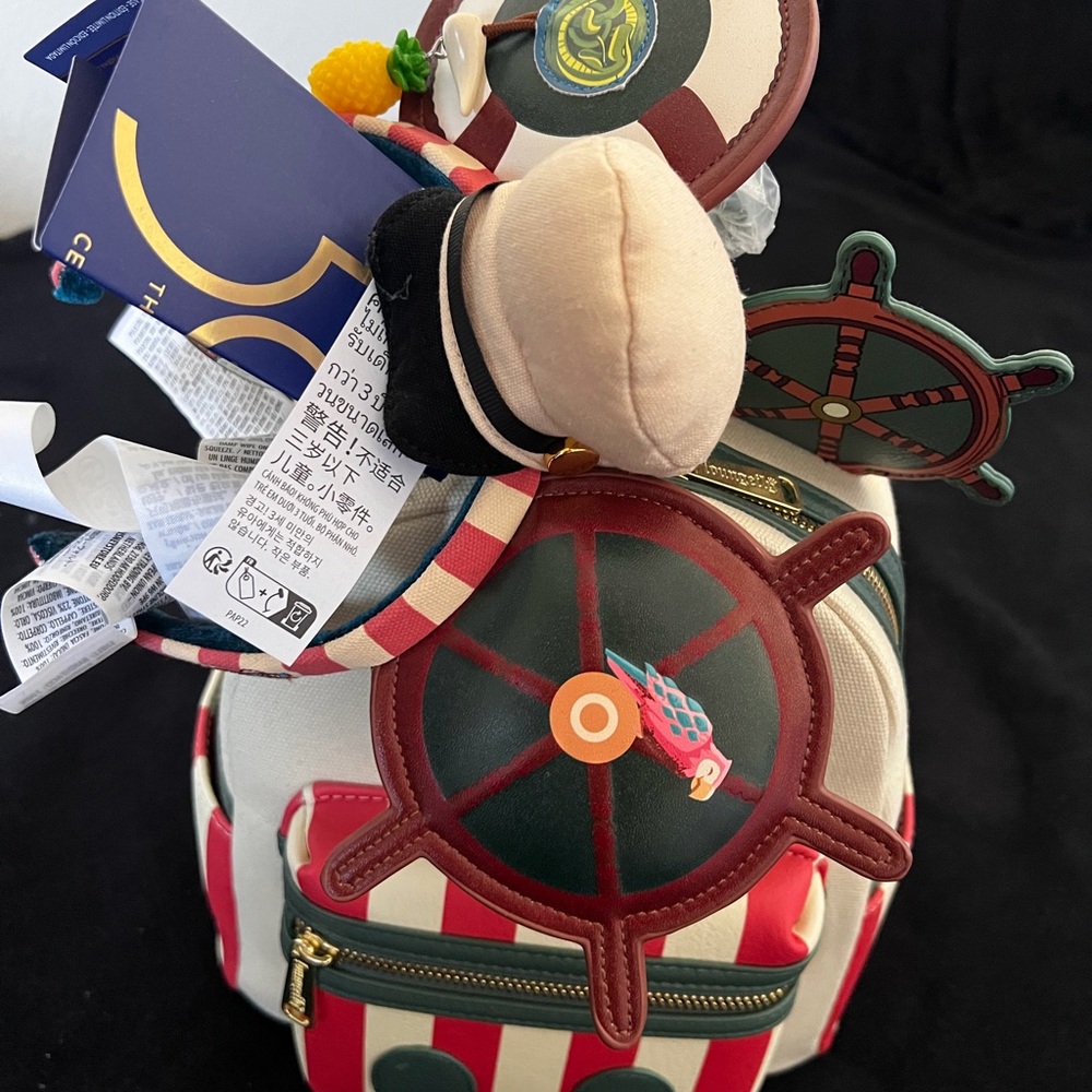 Loungefly Disney 50th Nautical Backpack with Wheel Design & Ears